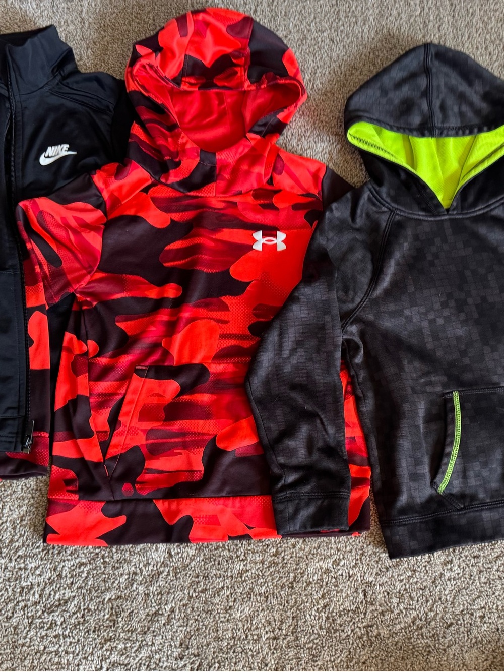 Under Armour Red & Black Camo Hooded Pullover, Nike jacket, RuffHewn Hoodie